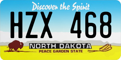 ND license plate HZX468