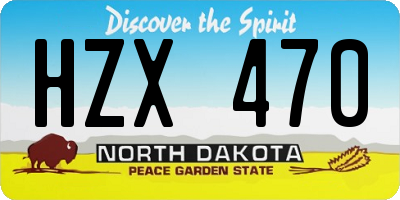 ND license plate HZX470
