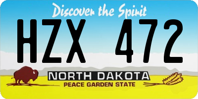 ND license plate HZX472