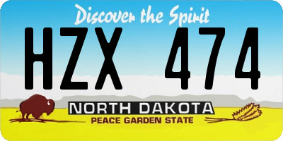 ND license plate HZX474