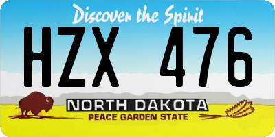 ND license plate HZX476