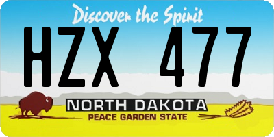 ND license plate HZX477