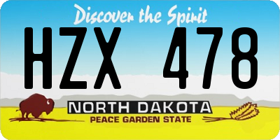 ND license plate HZX478