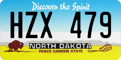 ND license plate HZX479
