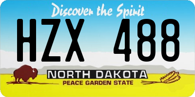 ND license plate HZX488