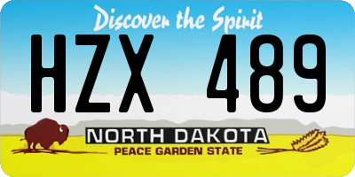 ND license plate HZX489