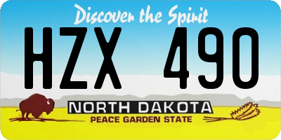 ND license plate HZX490