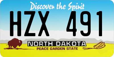 ND license plate HZX491