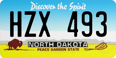 ND license plate HZX493