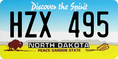 ND license plate HZX495