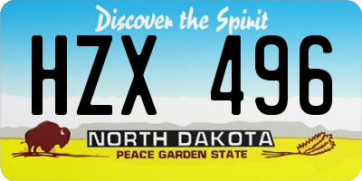 ND license plate HZX496