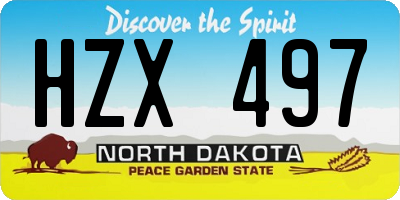 ND license plate HZX497