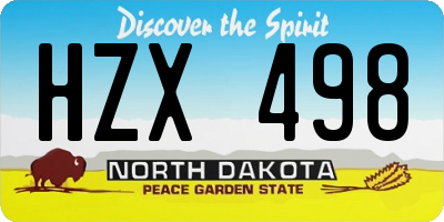 ND license plate HZX498