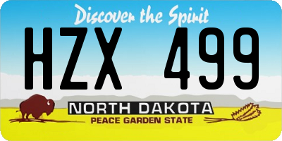 ND license plate HZX499