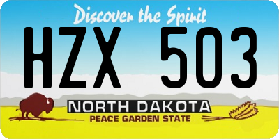 ND license plate HZX503