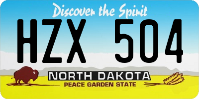 ND license plate HZX504