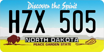 ND license plate HZX505