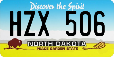 ND license plate HZX506