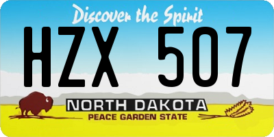 ND license plate HZX507
