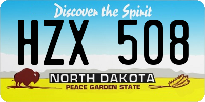 ND license plate HZX508