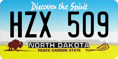 ND license plate HZX509