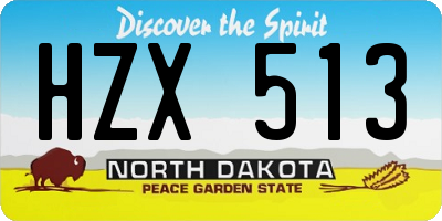 ND license plate HZX513