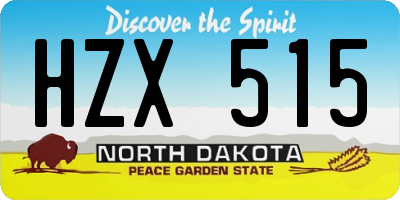 ND license plate HZX515