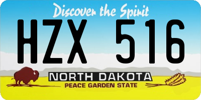 ND license plate HZX516