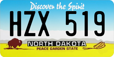 ND license plate HZX519