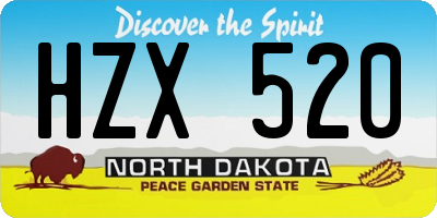ND license plate HZX520
