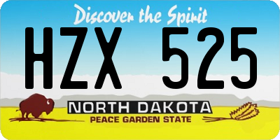 ND license plate HZX525