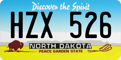 ND license plate HZX526