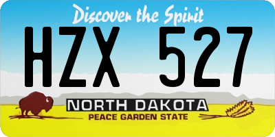 ND license plate HZX527