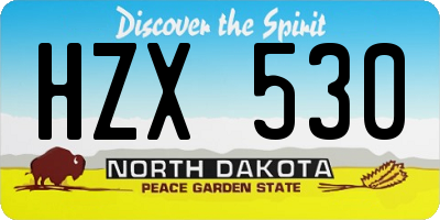 ND license plate HZX530