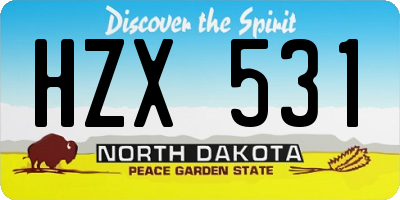 ND license plate HZX531