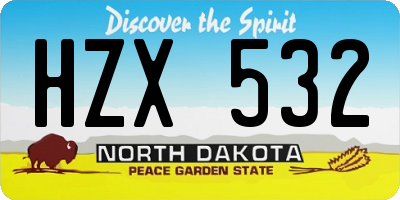 ND license plate HZX532