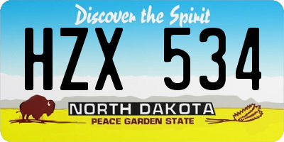 ND license plate HZX534