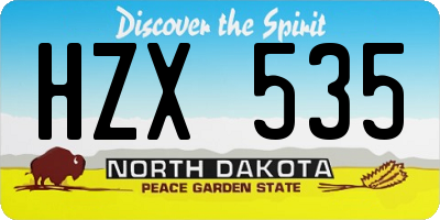 ND license plate HZX535