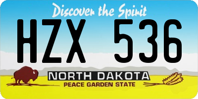 ND license plate HZX536