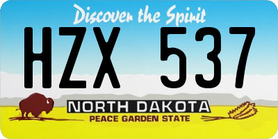 ND license plate HZX537