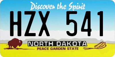 ND license plate HZX541