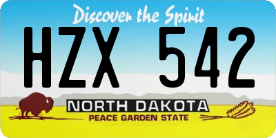 ND license plate HZX542