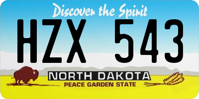 ND license plate HZX543