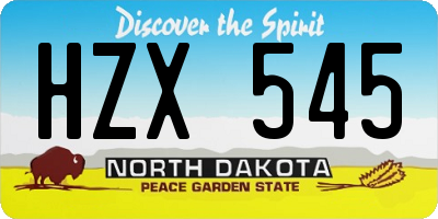 ND license plate HZX545