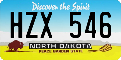 ND license plate HZX546