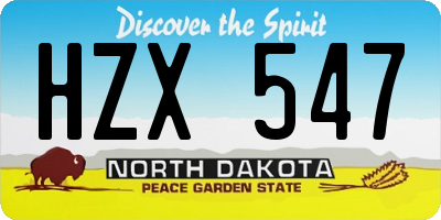 ND license plate HZX547