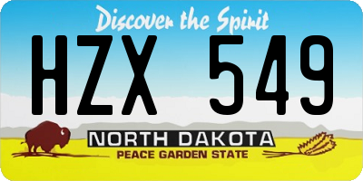 ND license plate HZX549
