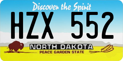 ND license plate HZX552