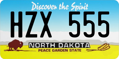 ND license plate HZX555