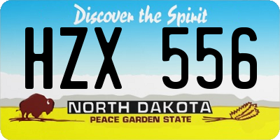 ND license plate HZX556